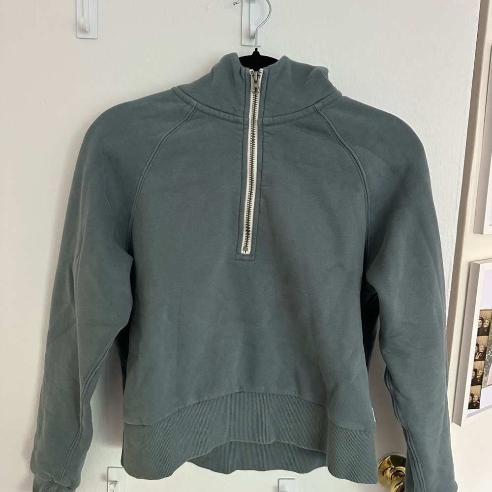 Vouri Gray / Blue Half-Zip Sweatshirt and Sweatpants Set